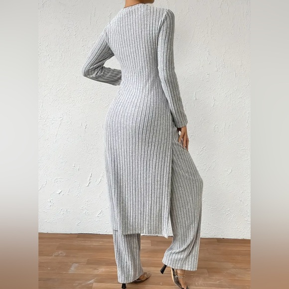 Sweater 2 Piece Tunic + High Waist Wide Leg Pants Set Boutique, NWT - Picture 2 of 4